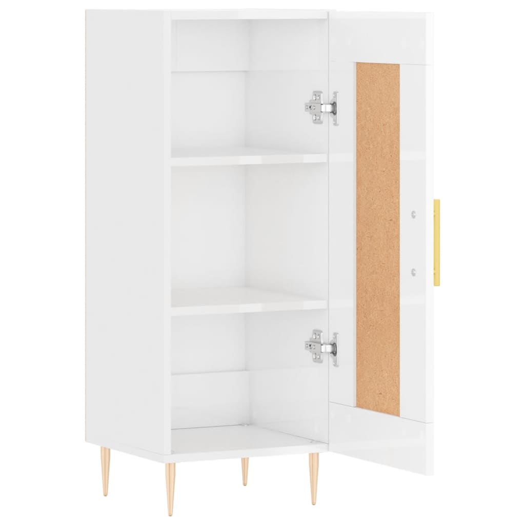 vidaXL Ντουλάπι Γυαλιστερό Λευκό 34,5x34x90 εκ. Επεξεργασμένο Ξύλο