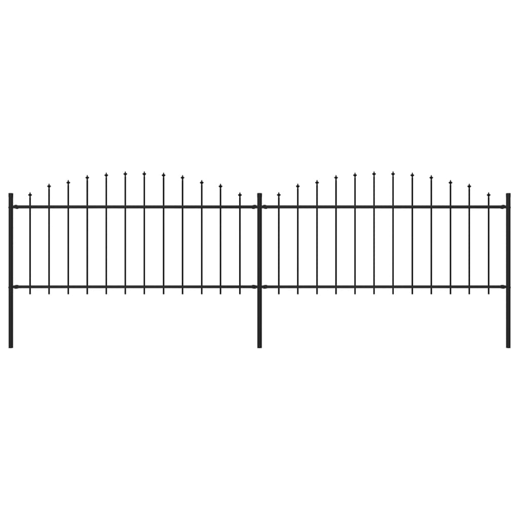 vidaXL Κάγκελα Περίφραξης με Λόγχες Μαύρα (0,5-0,75) x 3,4 μ. Ατσάλινα