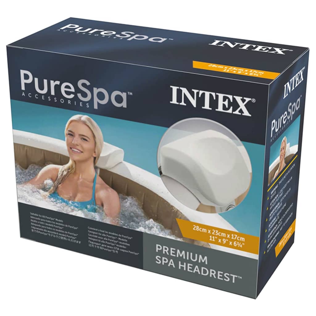 Intex Προσκέφαλο Premium PureSpa Λευκό 28x23x17 εκ. από Αφρώδες Υλικό