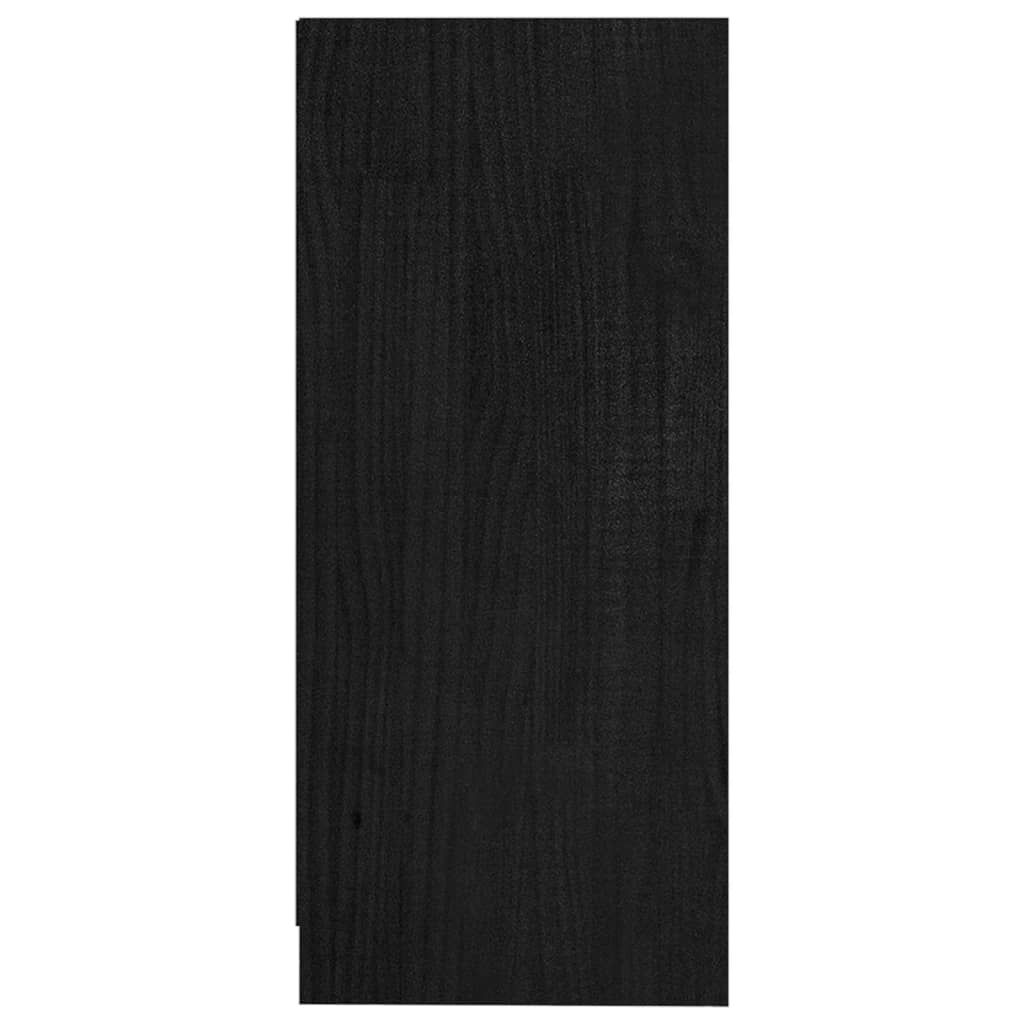 vidaXL Βοηθητικό Ντουλάπι Μαύρο 35,5 x 33,5 x 76 εκ. Μασίφ Ξύλο Πεύκου
