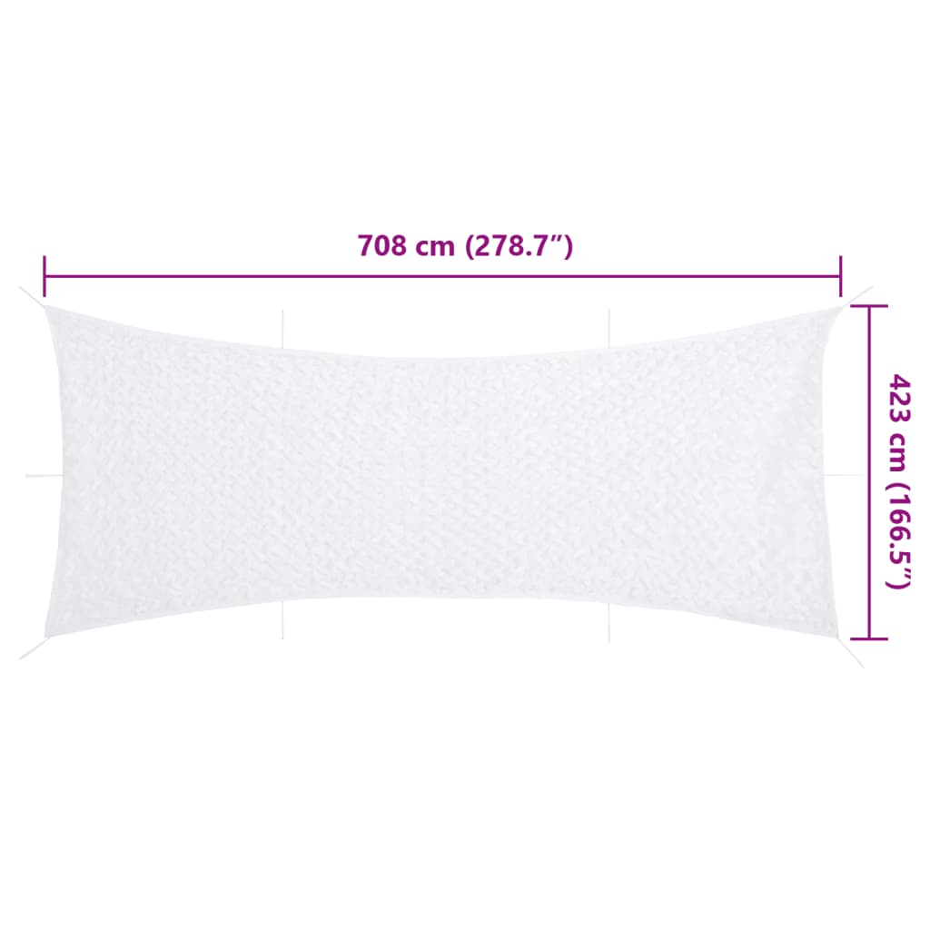 vidaXL Δίχτυ Σκίασης Παραλλαγής Λευκό 708x423 εκ. με Σάκο Αποθήκευσης