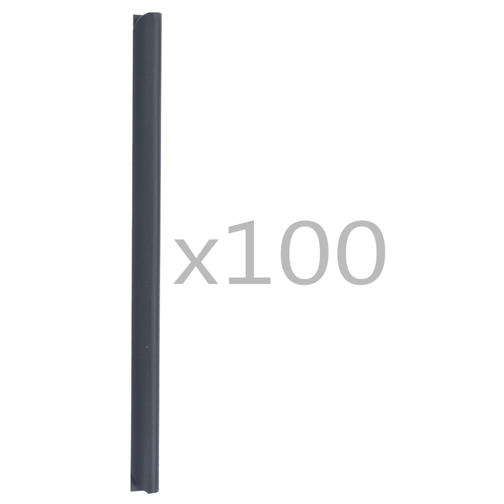 vidaXL Σύνδεσμοι Στερέωσης Ρολού Περίφραξης 100 τεμ. Ανθρακί από PVC