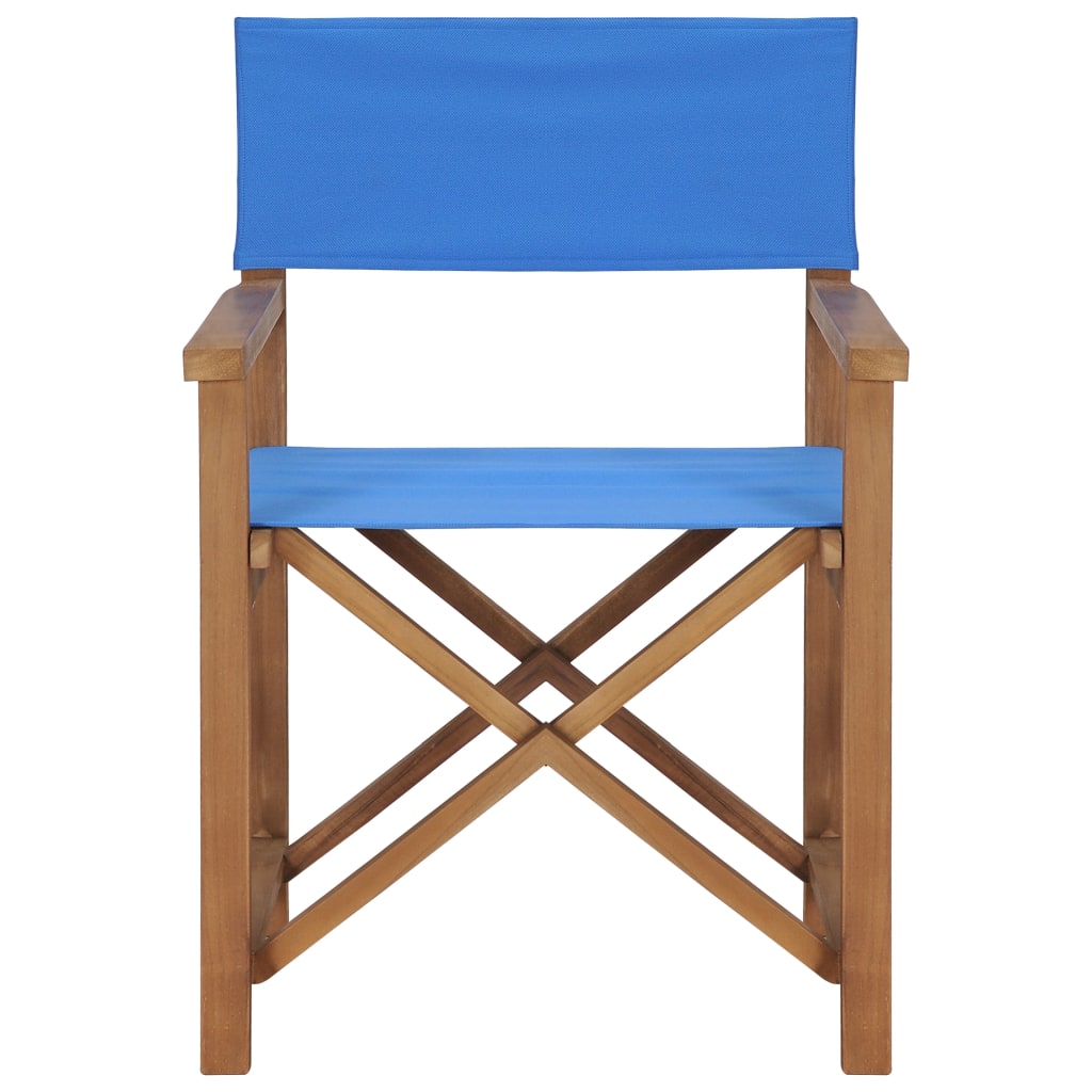 vidaXL Καρέκλες Σκηνοθέτη 2 τεμ. Μπλε από Μασίφ Ξύλο Teak