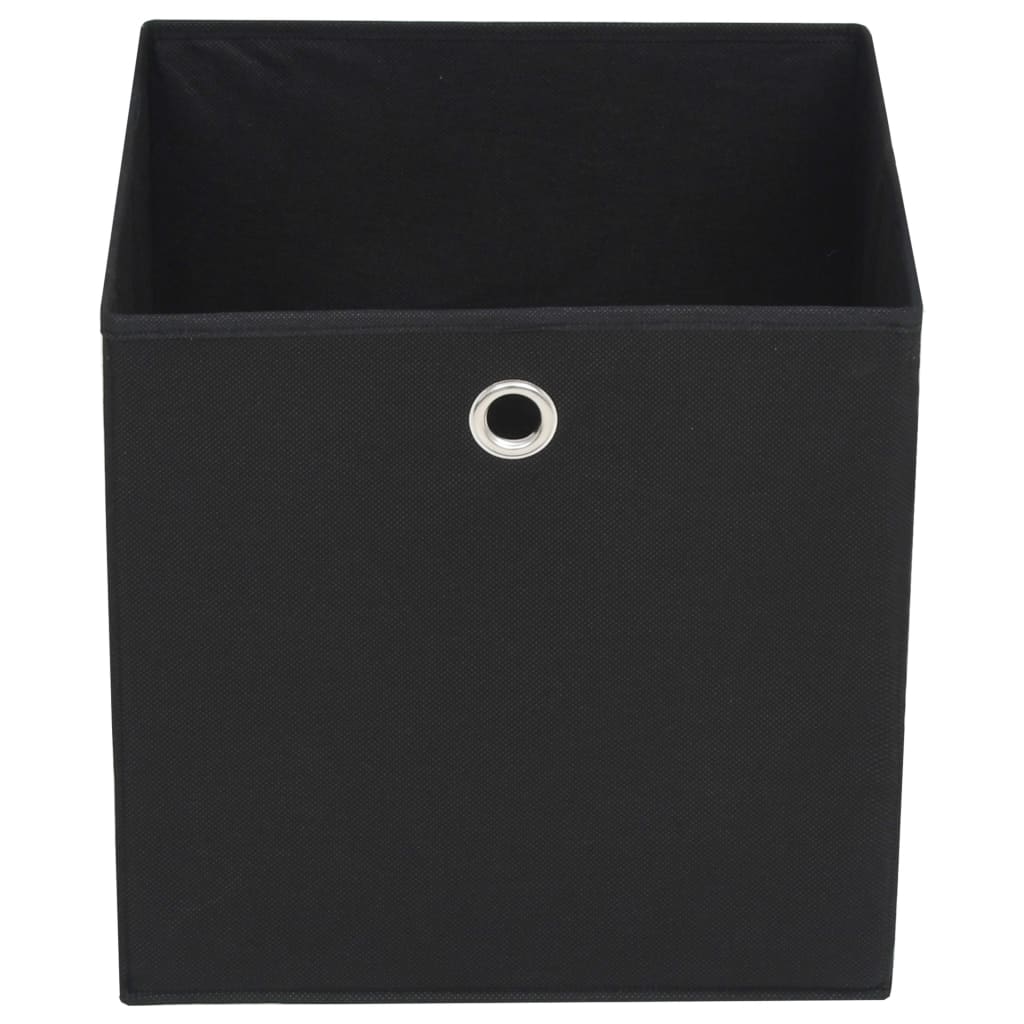 vidaXL Κουτιά Αποθήκευσης 10 τεμ. Μαύρα 32x32x32 εκ. Ύφασμα Non-woven