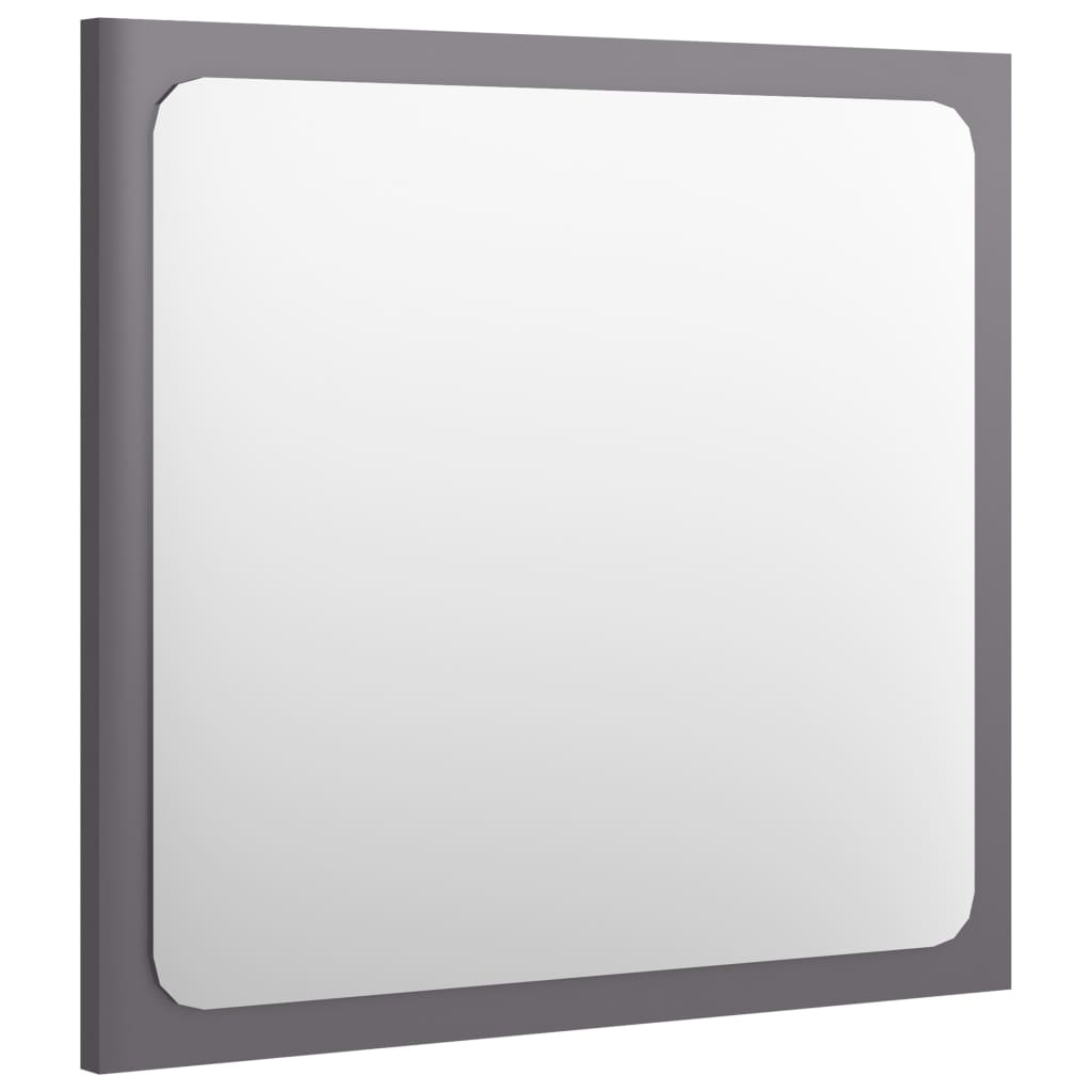 vidaXL Καθρέφτης Μπάνιου Γυαλιστερό Γκρι 40 x 1,5 x 37 εκ. Μοριοσανίδα