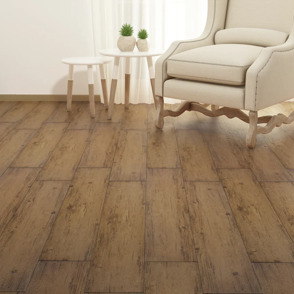 vidaXL Δάπεδο Μη Αυτοκόλλητο Καφέ Καρυδί 5,26 μ² / 2 χιλ. από PVC
