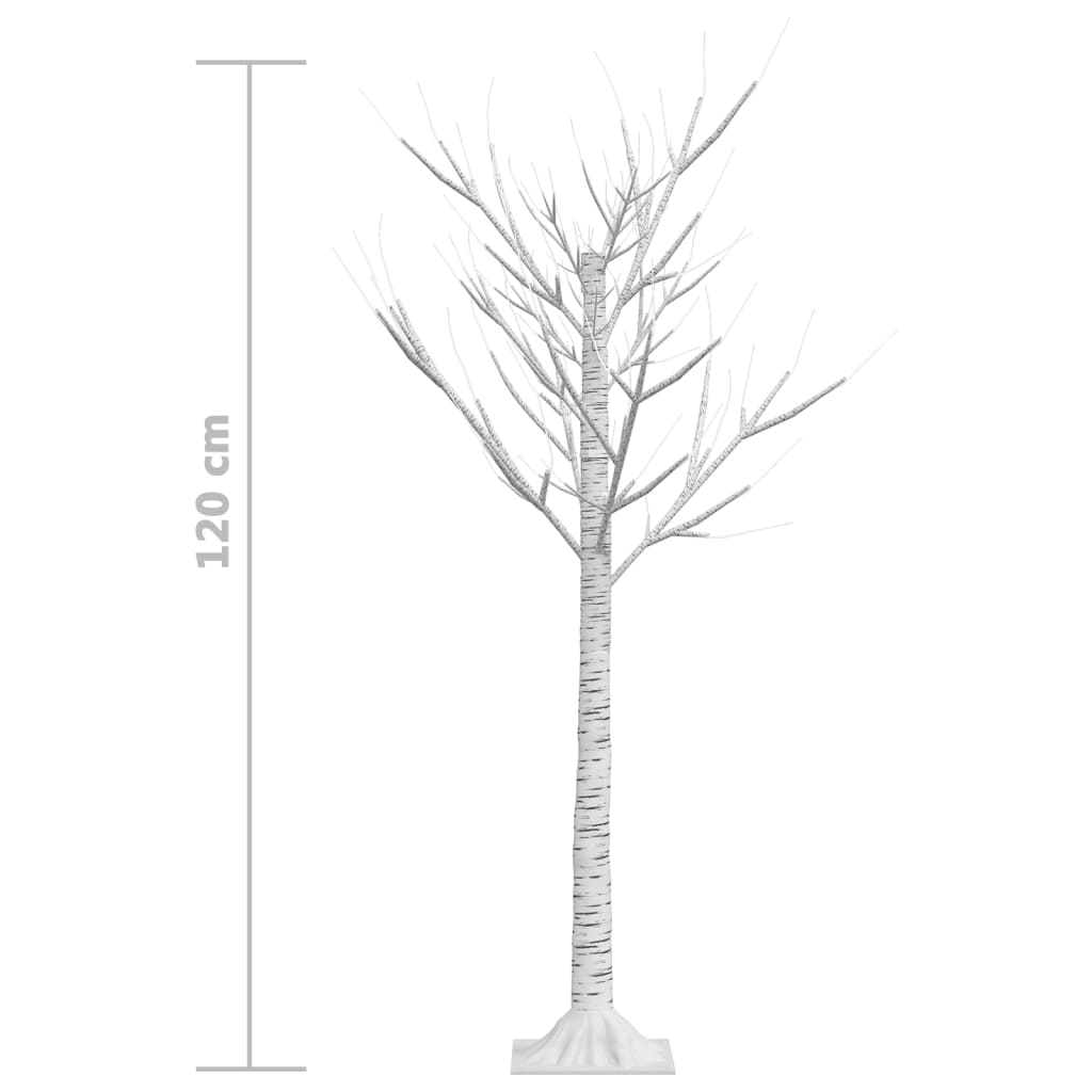 vidaXL Χριστουγ. Δέντρο Εξωτ./Εσωτ. Χώρου 120LED Θερμό Λευκό 1,2μ Ιτιά