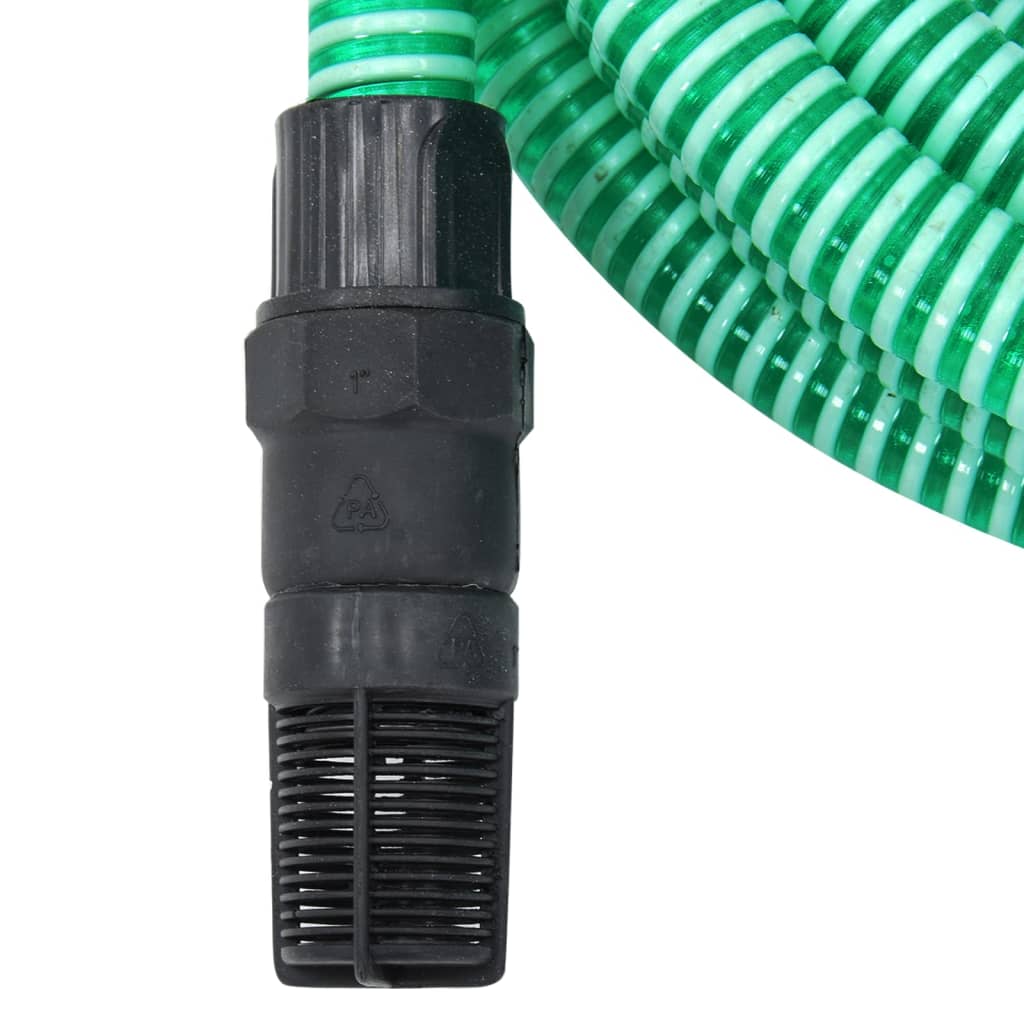 vidaXL Σωλήνας Αναρρόφησης με Συνδέσεις από PVC Πράσινος 4 μ/1" PVC