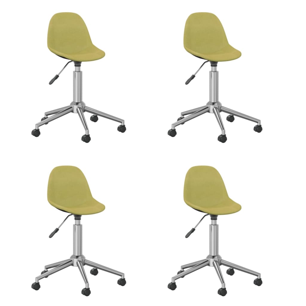 3086057 vidaXL Swivel Dining Chairs 4 pcs Green Fabric (2x333470)