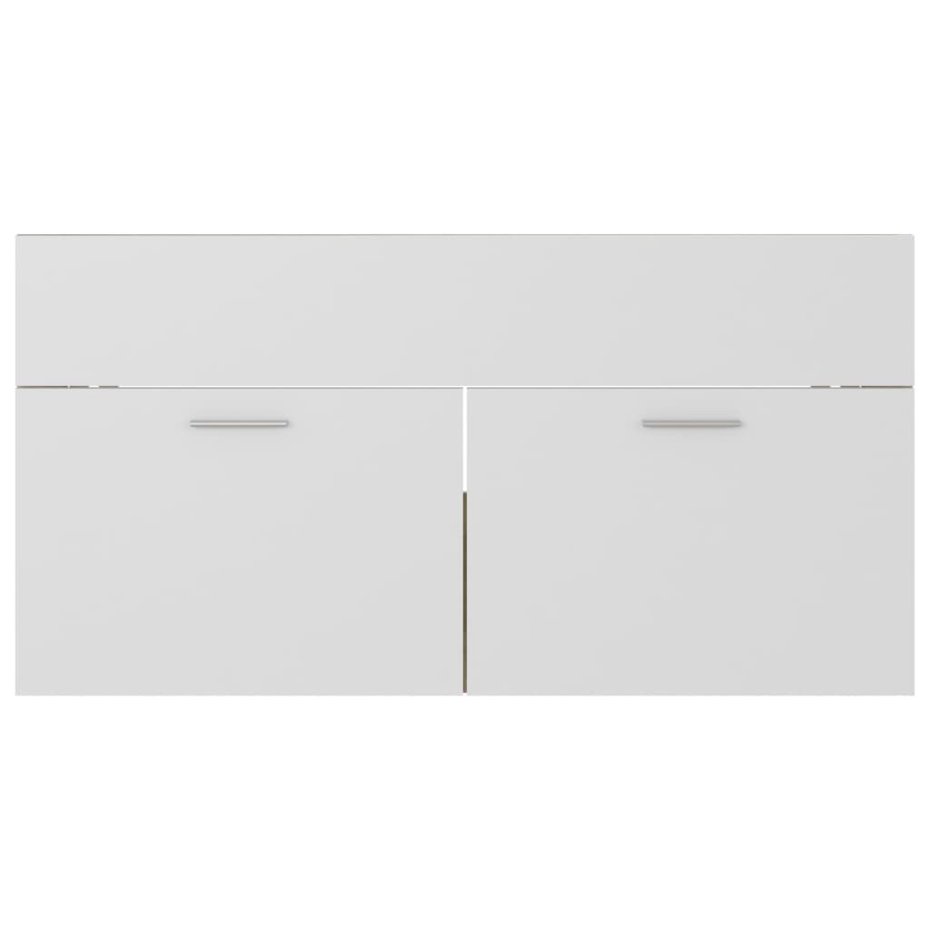 vidaXL Ντουλάπι Νιπτήρα Λευκό/Sonoma Δρυς 90x38,5x46 εκ. Μοριοσανίδα