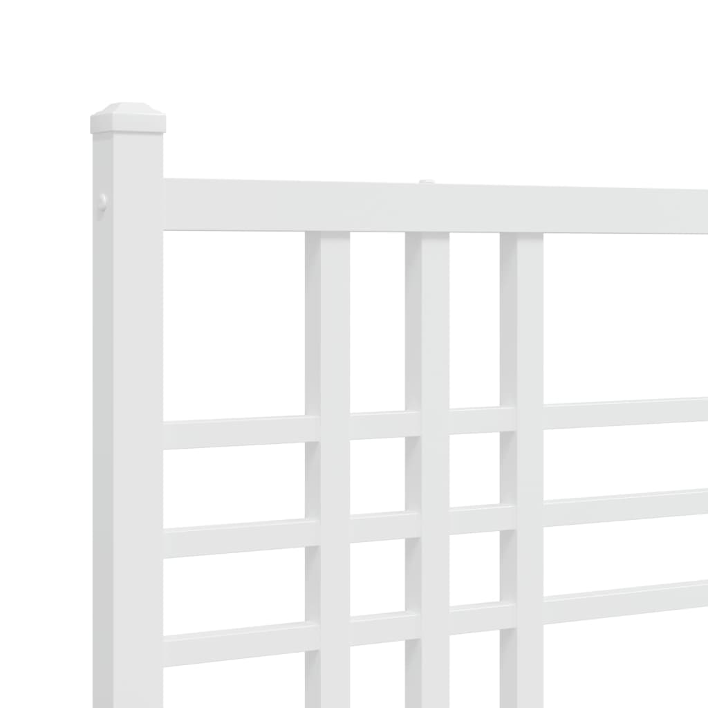vidaXL Πλαίσιο Κρεβατιού με Κεφαλάρι Λευκό 180x200 εκ. Μεταλλικό
