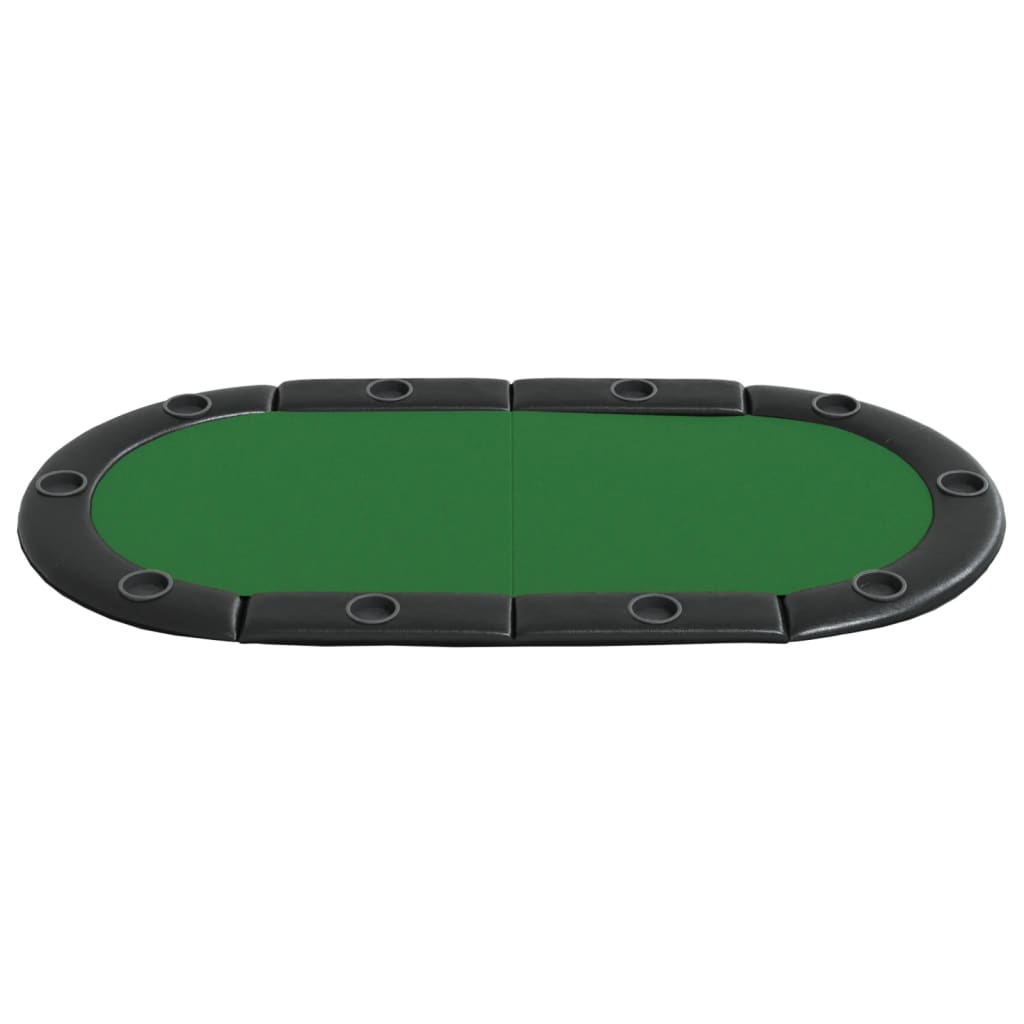 vidaXL Επιφάνεια Τραπεζιού Πόκερ για 10 Παίκτες Πράσινη 208x106x3 εκ.