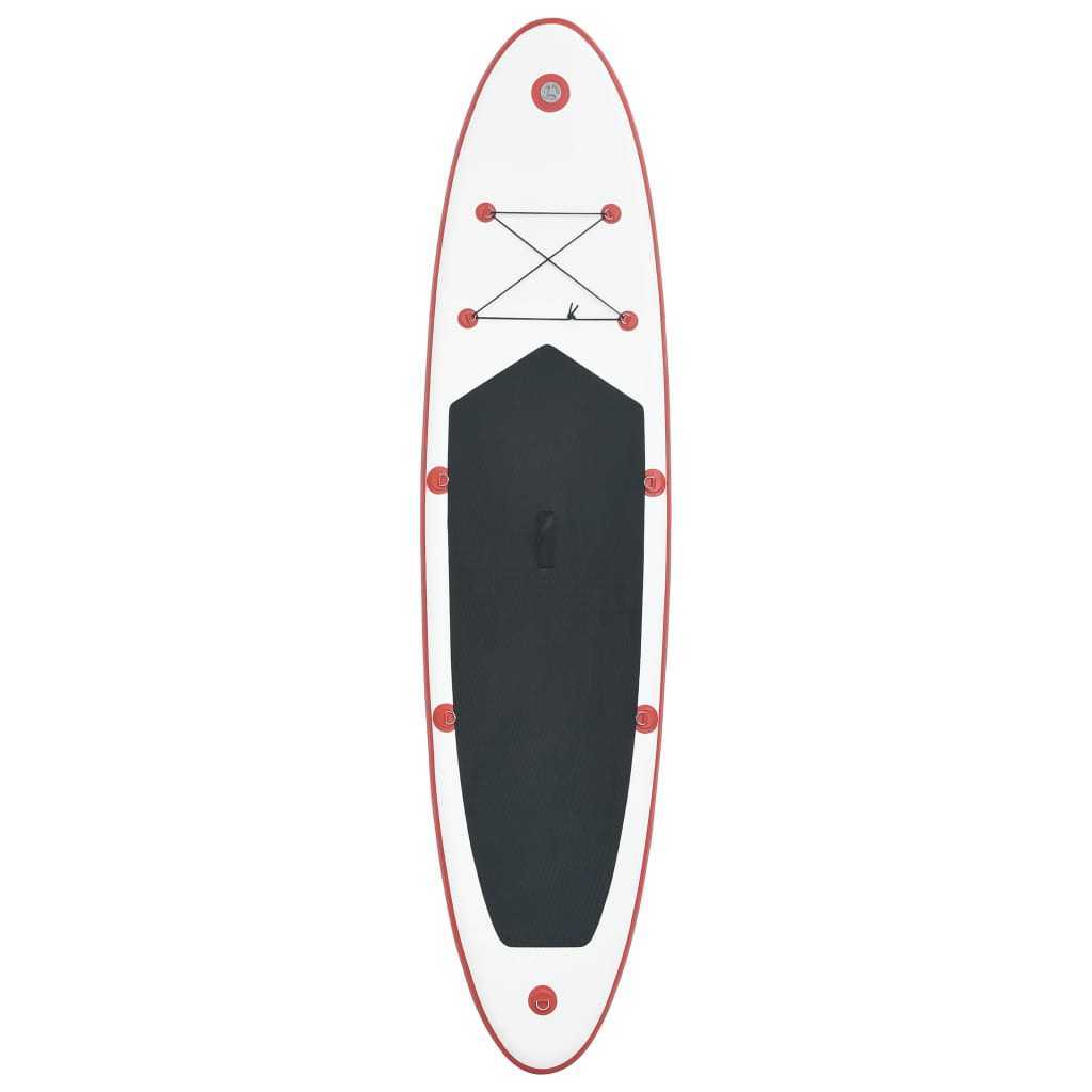 vidaXL Σετ Σανίδας Stand Up Paddle / Surf Φουσκωτό Κόκκινο και Λευκό