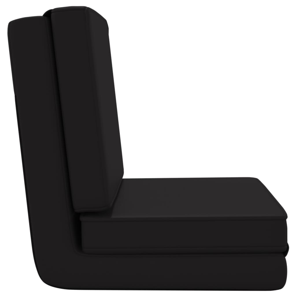 vidaXL Καρέκλα Δαπέδου Πτυσσόμενη Μαύρη από Συνθετικό Δέρμα