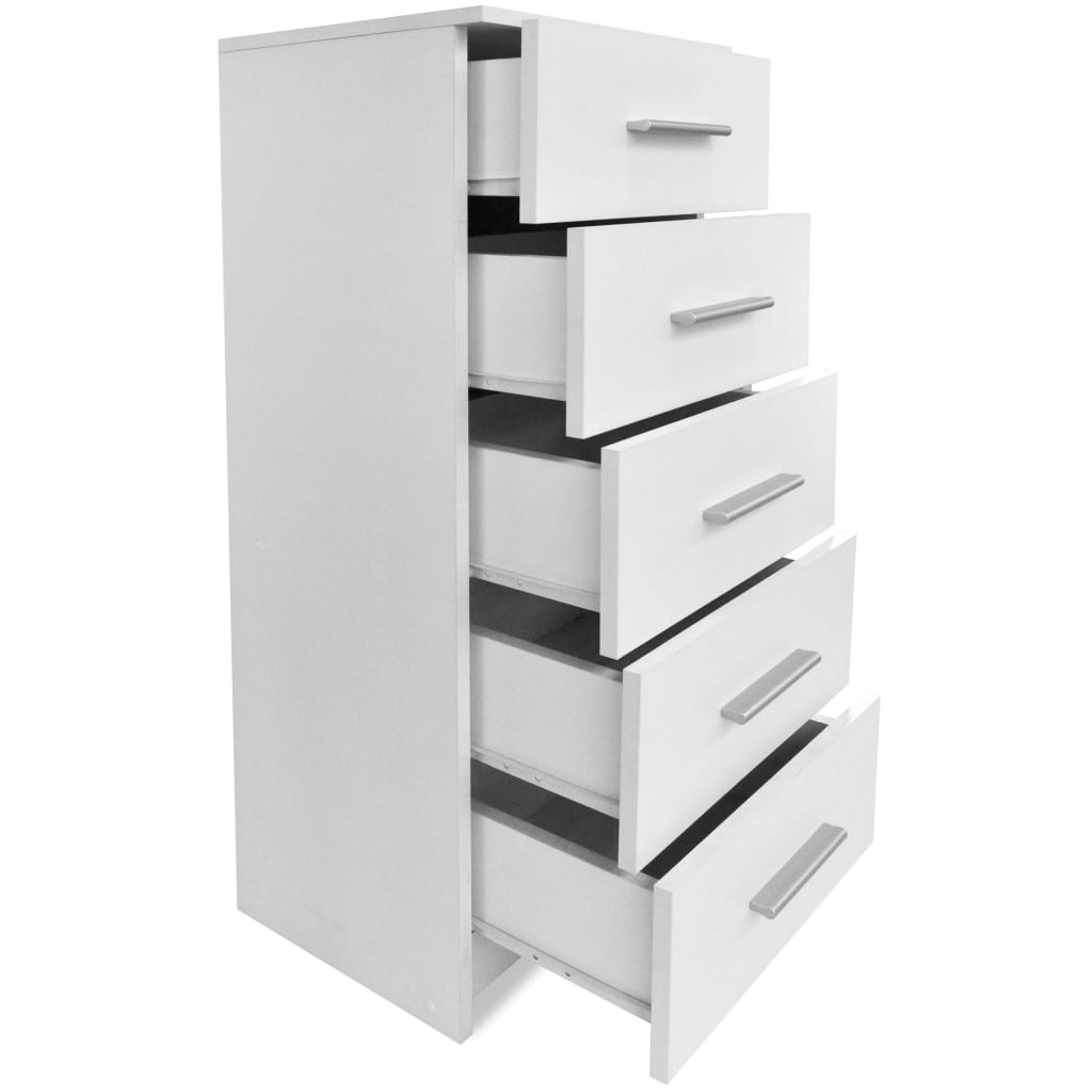 vidaXL Συρταριέρα Ψηλή Λευκή 41 x 35 x 106 εκ. από Μοριοσανίδα