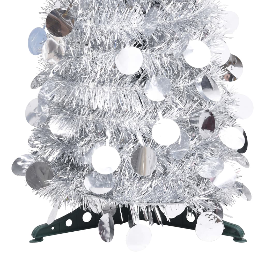 vidaXL Χριστουγεννιάτικο Δέντρο Τεχνητό Pop-Up Ασημί 150 εκ. από PET