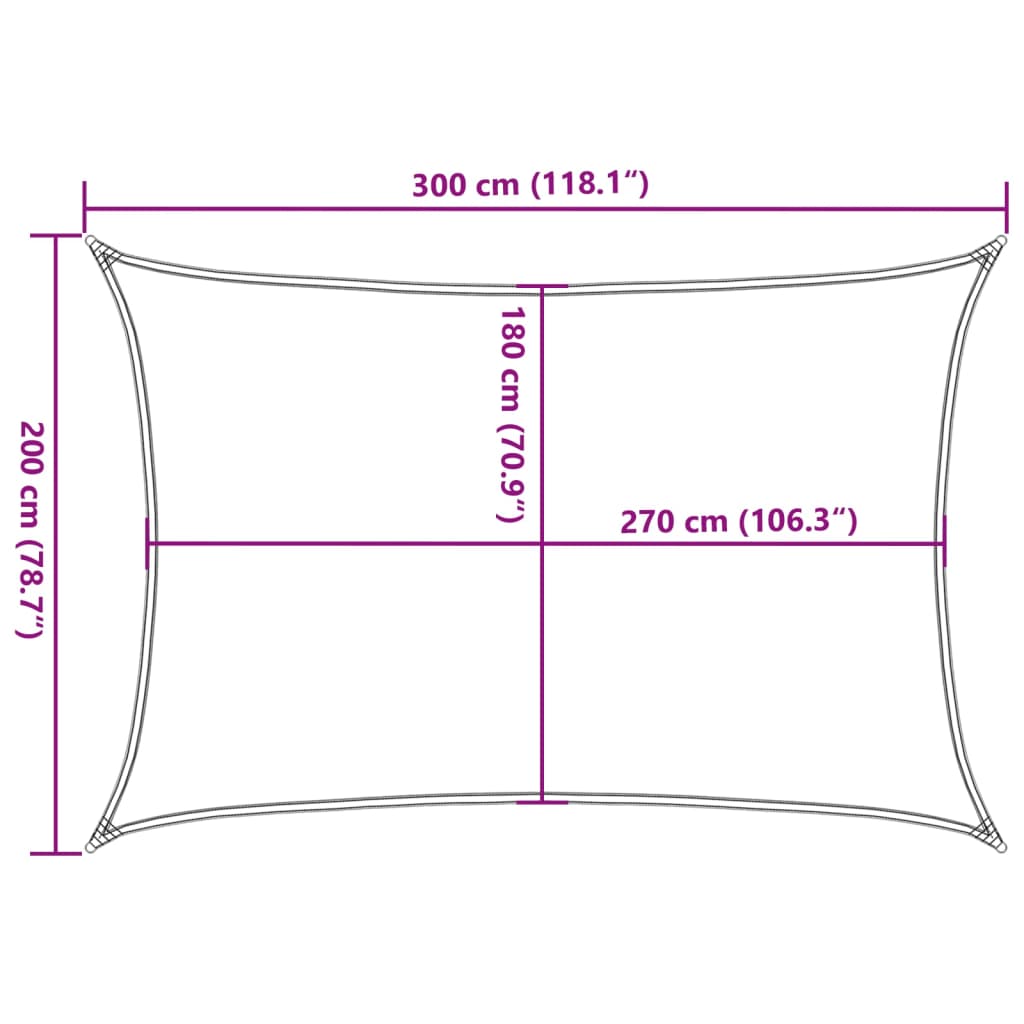 vidaXL Πανί Σκίασης Ορθογώνιο Άμμου 2x3 μ. HDPE 160 γρ./μ²