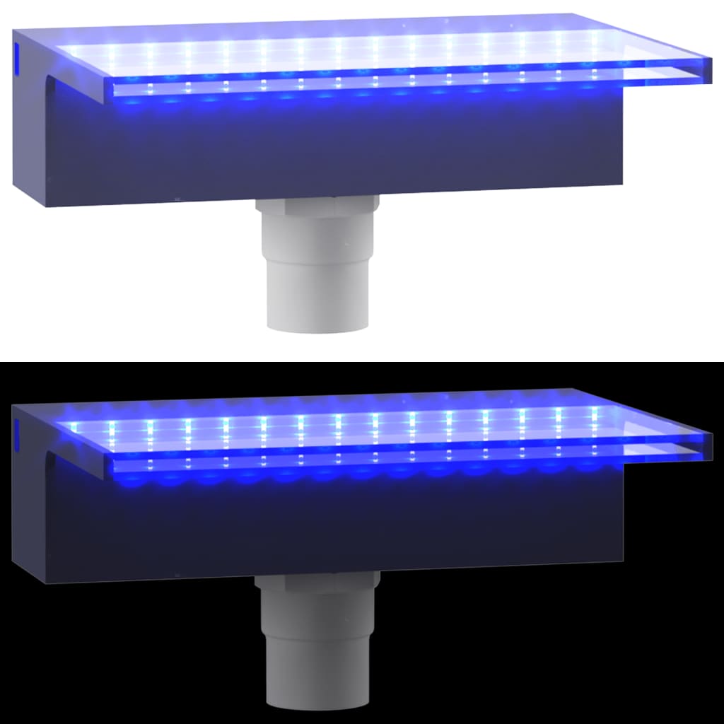 vidaXL Σιντριβάνι Καταρράκτης Πισίνας με RGB LED 30 εκ. Ακρυλικό