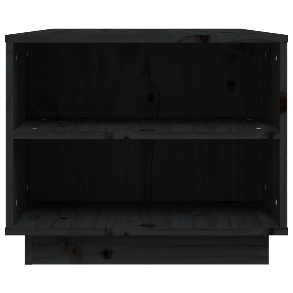 vidaXL Τραπεζάκι Σαλονιού Μαύρο 90x49x40,5 εκ. από Μασίφ Ξύλο Πεύκου
