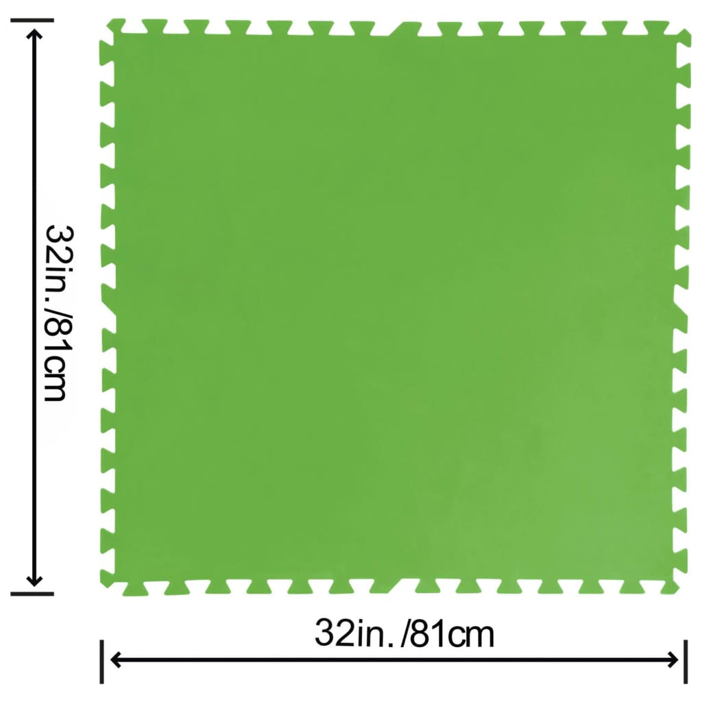 Bestway Προστατευτικό Πάτωμα Πισίνας Flowclear 9 τεμ. Πράσινο 5,47 μ²