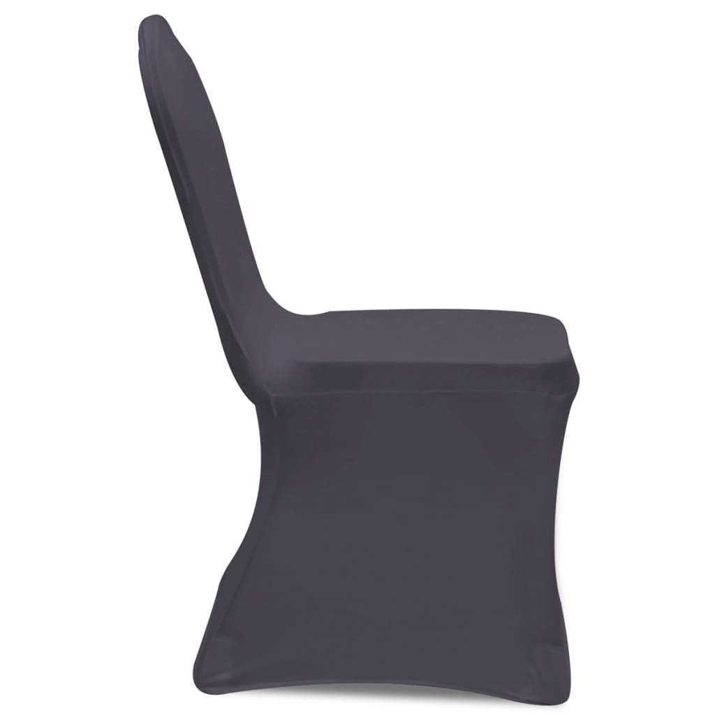 vidaXL Καλύμματα Καρέκλας Ελαστικά 6 τεμ. Ανθρακί