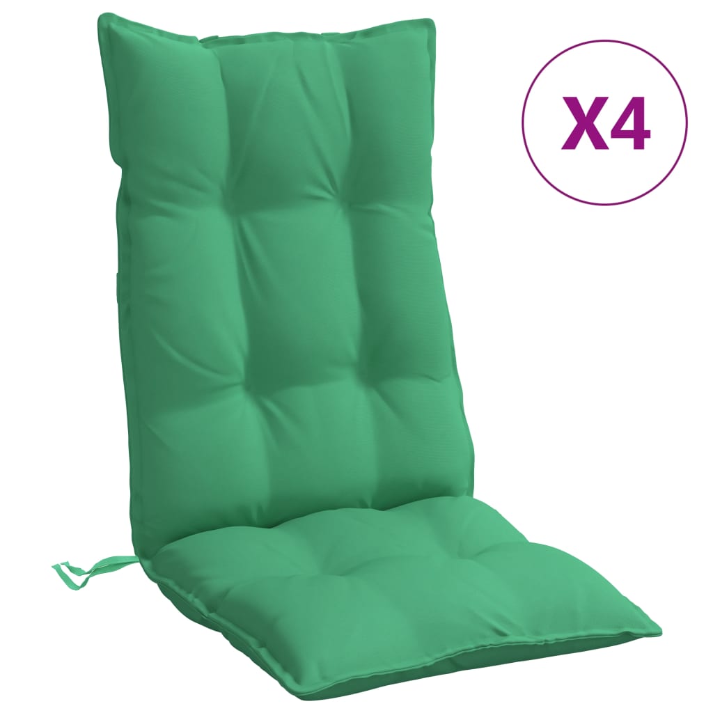 vidaXL Μαξιλάρια Καρέκλας με Πλάτη 4 τεμ. Πράσινα από Ύφασμα Oxford