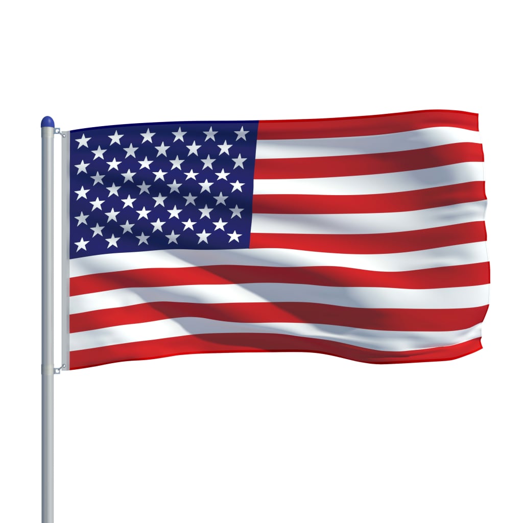 vidaXL Σημαία Ηνωμένων Πολιτειών Αμερικής 6 μ. με Ιστό Αλουμινίου