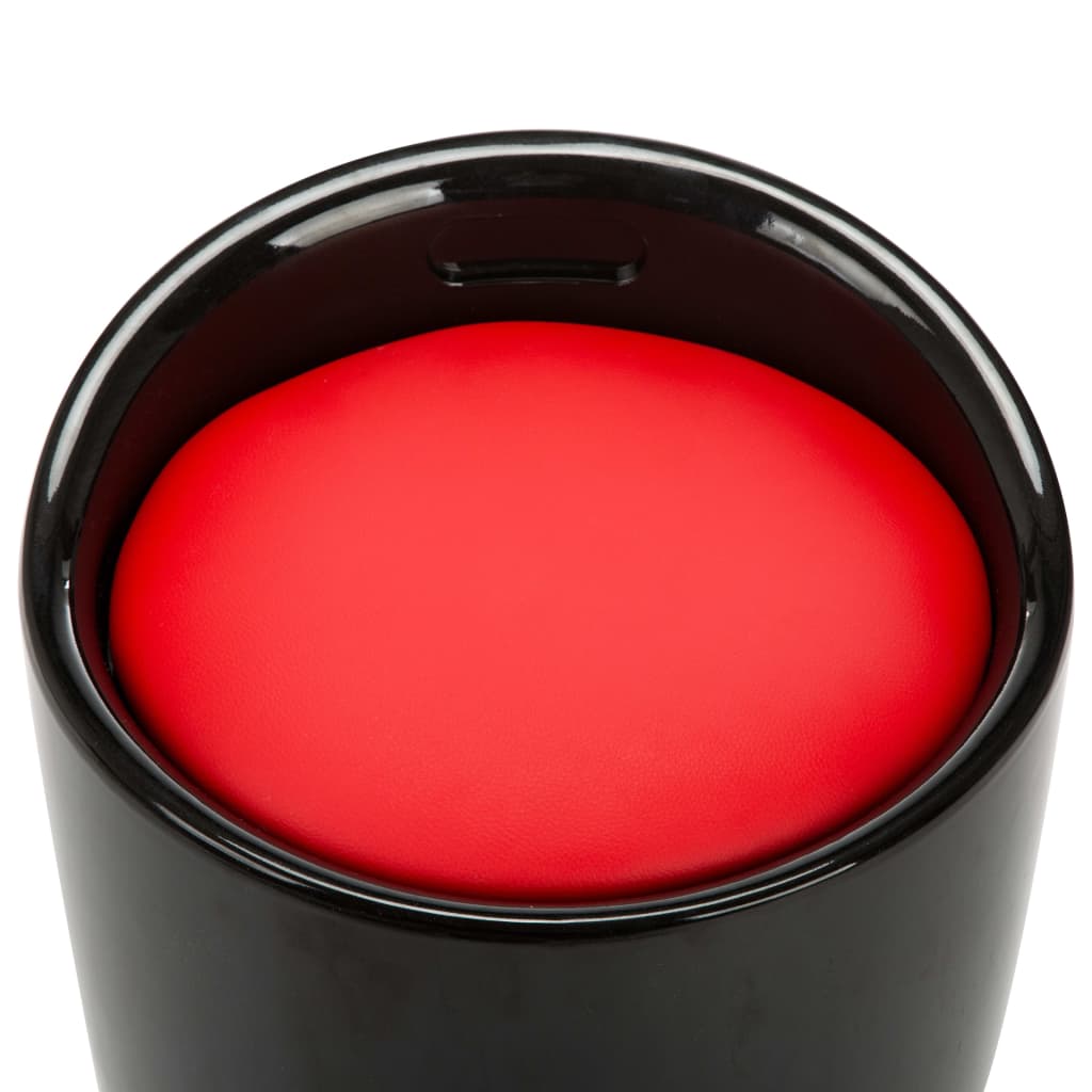 vidaXL Σκαμπό με Αποθηκευτικό Χώρο Μαύρο / Κόκκινο από Συνθετικό Δέρμα
