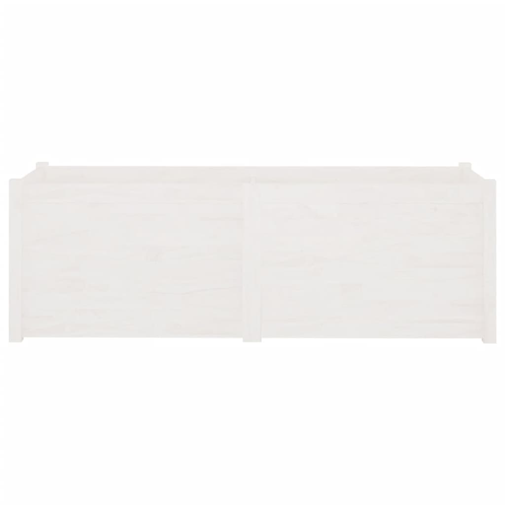 vidaXL Ζαρντινιέρα Λευκή 150 x 50 x 50 εκ. από Μασίφ Ξύλο Πεύκου