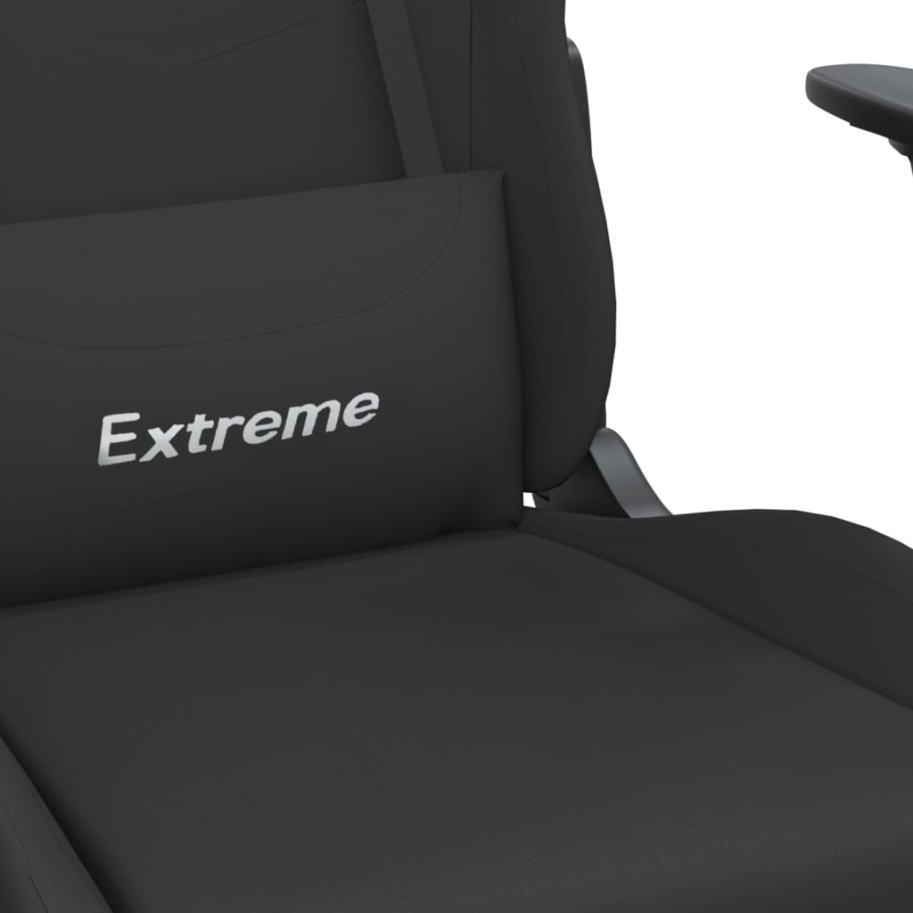 vidaXL Καρέκλα Μασάζ Gaming Μαύρη Ύφασμα με Υποπόδιο