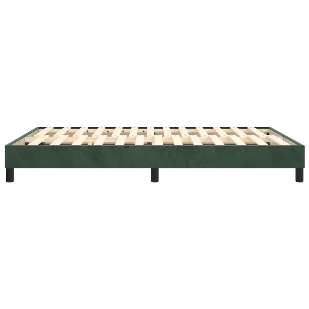 vidaXL Πλαίσιο Κρεβατιού Boxspring Σκούρο Πράσινο 140x200 εκ Βελούδινο