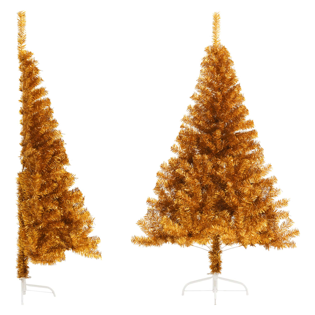 vidaXL Χριστουγεννιάτικο Δέντρο Τεχνητό Μισό Με Βάση Χρυσό 150 εκ. PVC