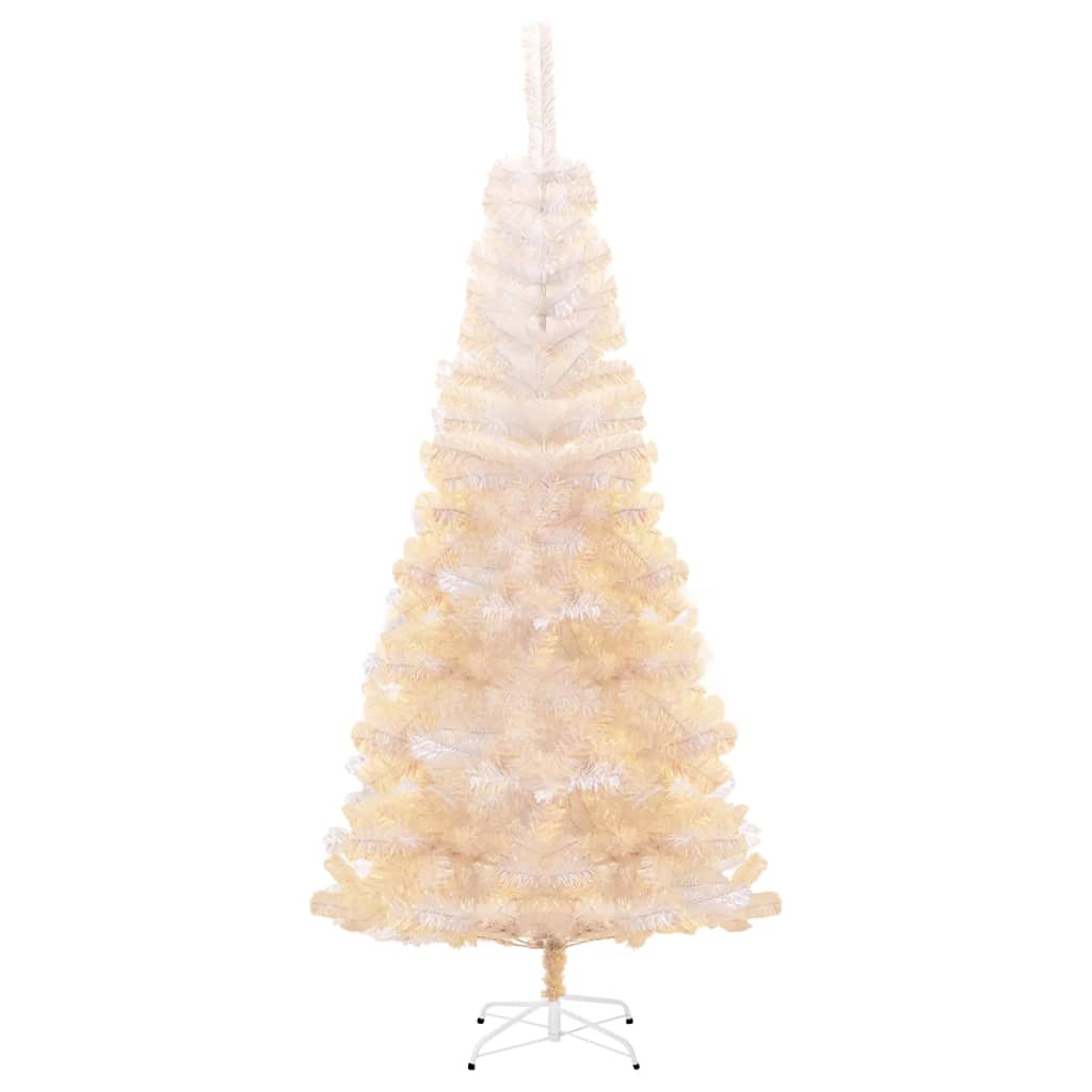 vidaXL Χριστουγεννιάτικο Δέντρο Τεχνητό Ιριδ. Άκρες Λευκό 180 εκ. PVC