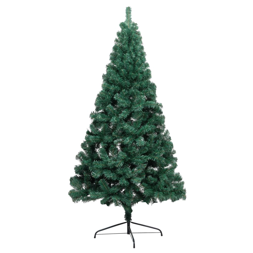 vidaXL Χριστ. Δέντρο Μισό Προφωτισμένο Τεχνητό Μπάλες Πράσινο 180εκ