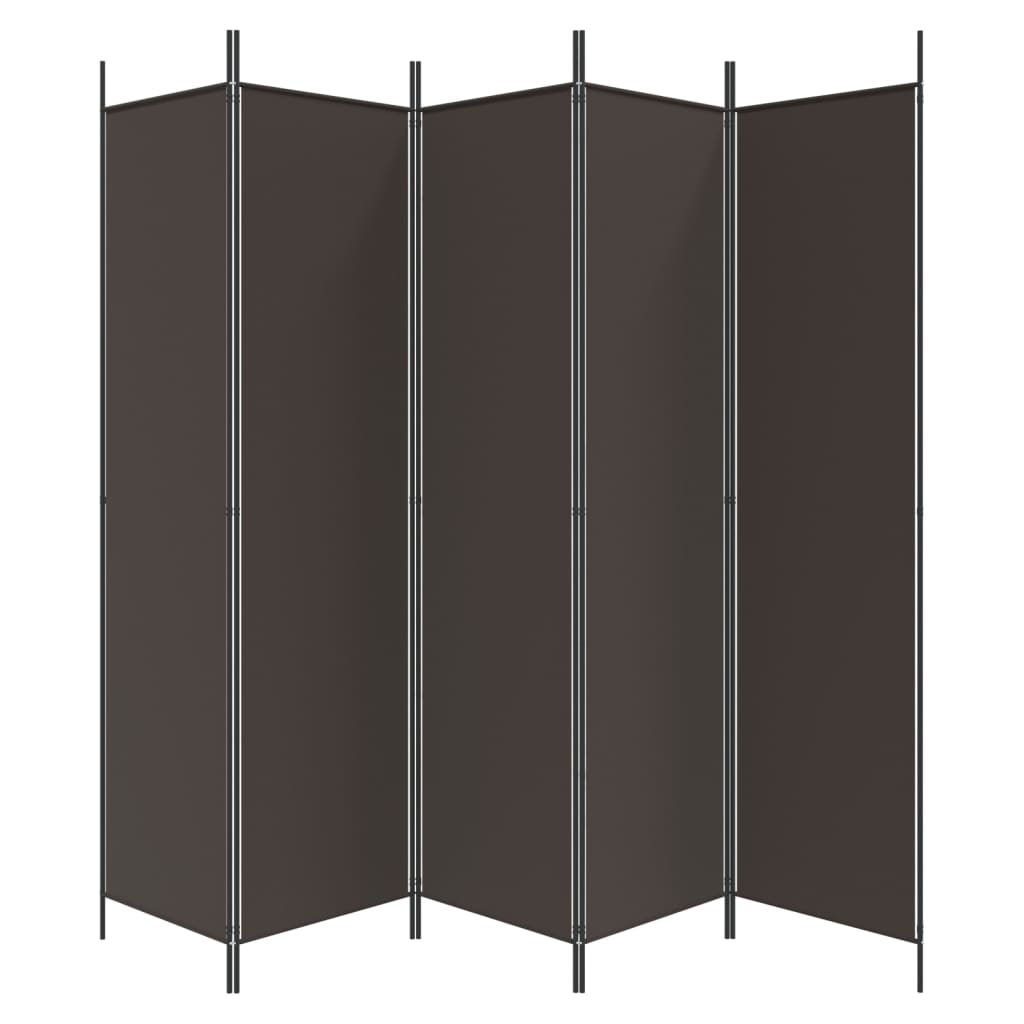 vidaXL Διαχωριστικό Δωματίου με 5 Πάνελ Καφέ 250x200 εκ. από Ύφασμα