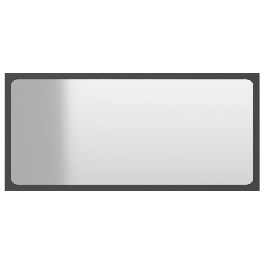 vidaXL Καθρέφτης Μπάνιου Γκρι 80 x 1,5 x 37 εκ. από Μοριοσανίδα