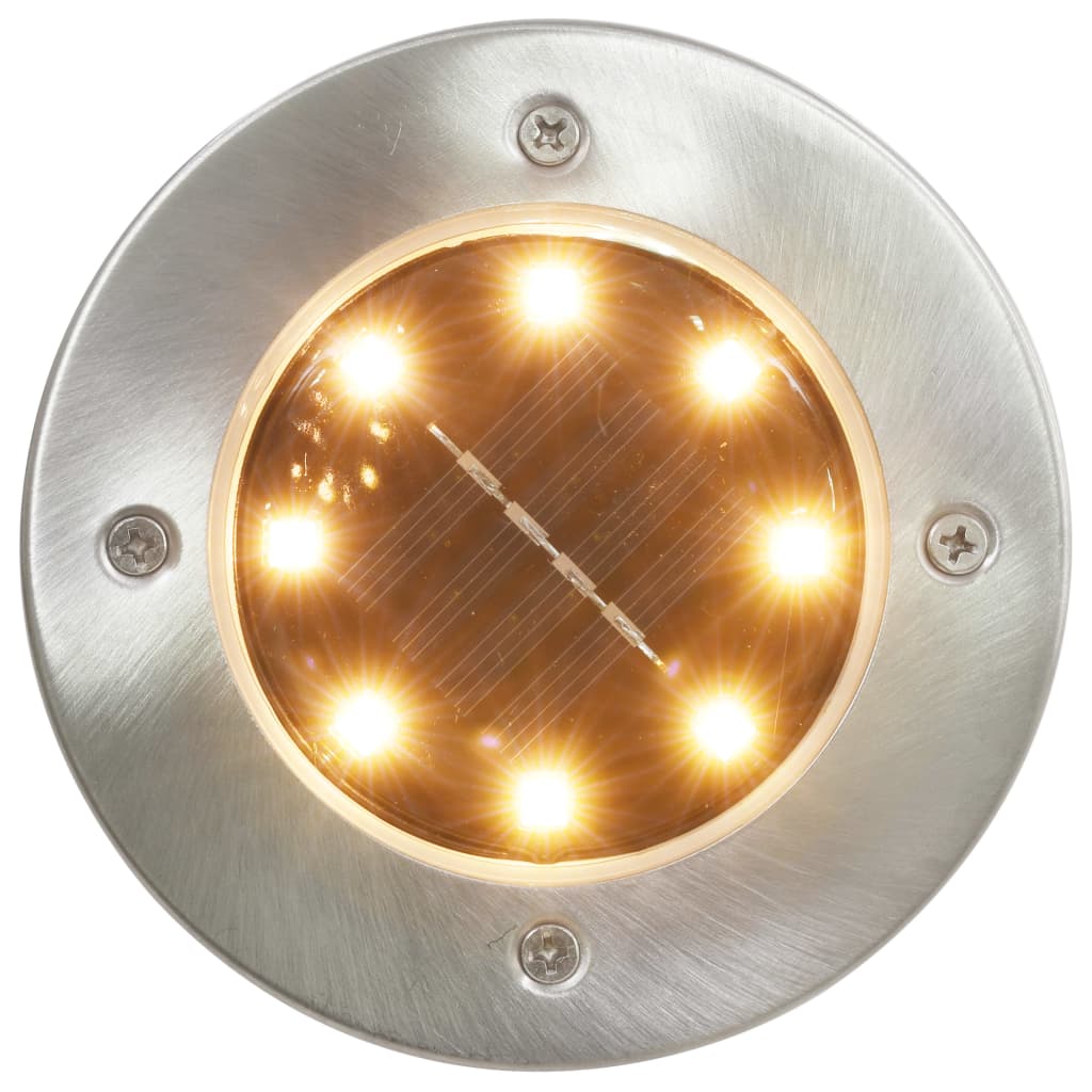 vidaXL Σποτ Ηλιακά Χωνευτά - Καρφωτά LED 8 τεμ. Θερμό Λευκό