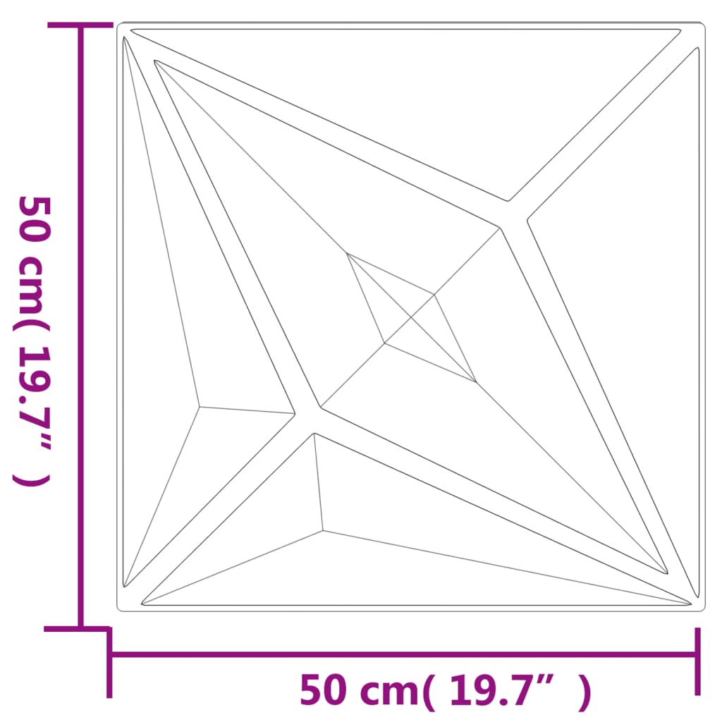 vidaXL Πάνελ Τοίχου 12 Τεμ. Σχέδιο Αστέρι Λευκά 50x50 εκ. 3 μ² από XPS