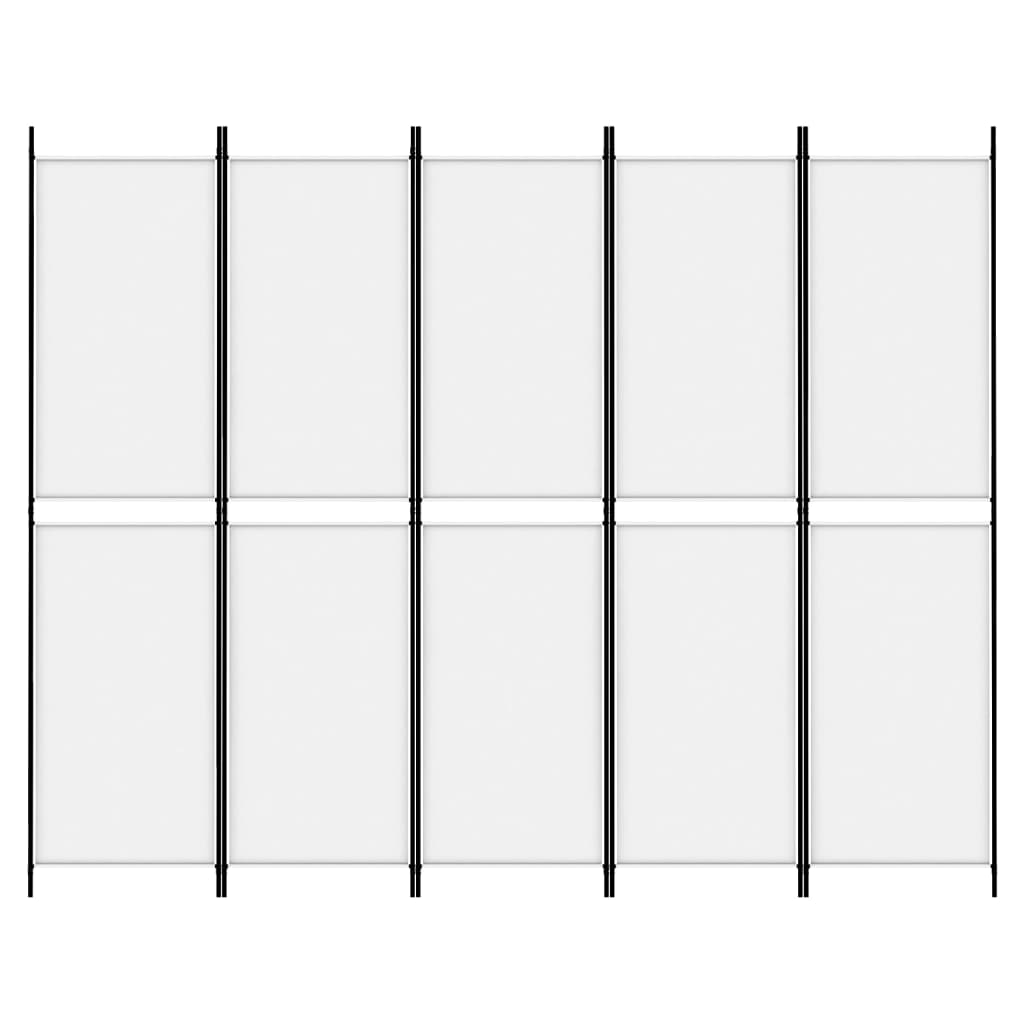 vidaXL Διαχωριστικό Δωματίου με 5 Πάνελ Λευκό 250x200 εκ. από Ύφασμα