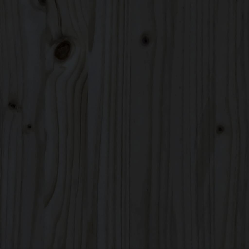 vidaXL Πλαίσιο Κρεβατιού Μαύρο 90 x 200 εκ. από Μασίφ Ξύλο Πεύκου