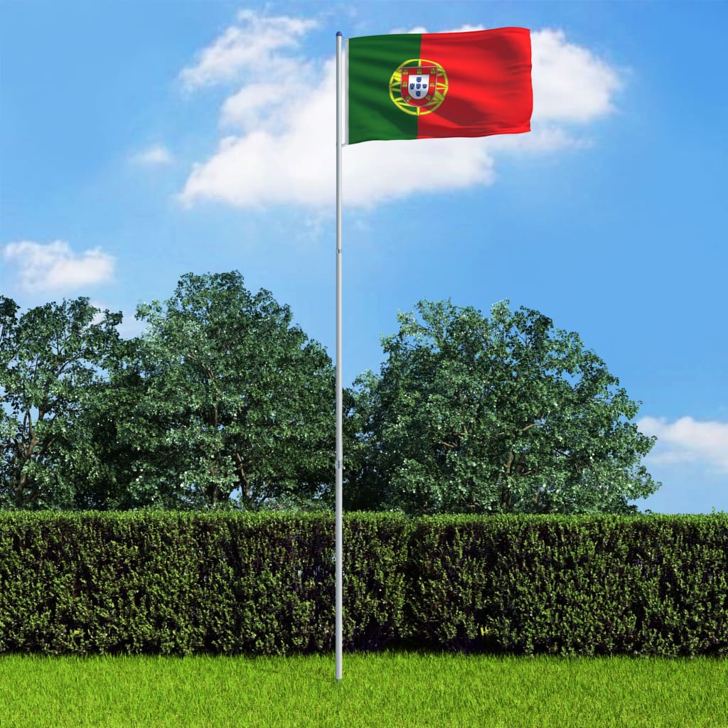 vidaXL Σημαία Πορτογαλίας 6 μ. με Ιστό Αλουμινίου