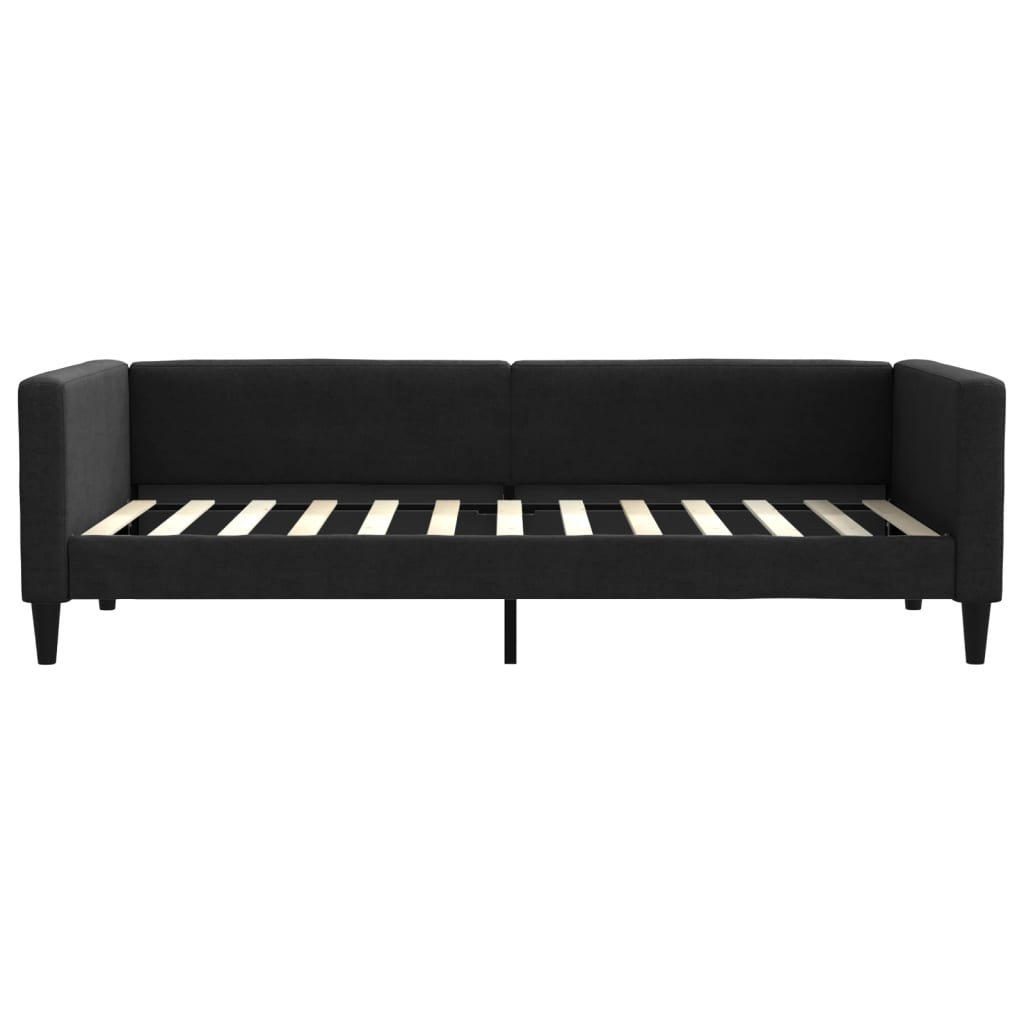 vidaXL Καναπές Κρεβάτι με Στρώμα Μαύρο 90 x 200 εκ. Υφασμάτινο