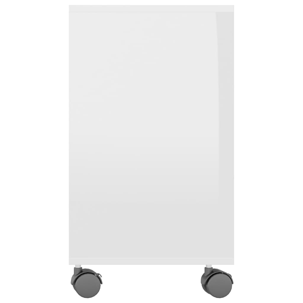 vidaXL Τραπέζι Βοηθητικό Γυαλιστ.Λευκό 70x35x55 εκ. Επεξεργασμένο Ξύλο