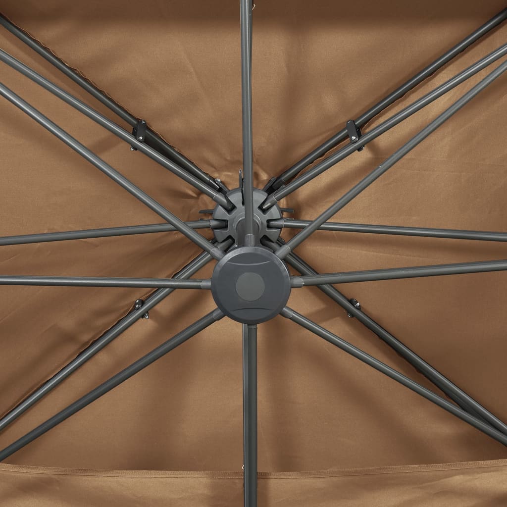 vidaXL Ομπρέλα Κρεμαστή με Διπλή Οροφή Taupe 400 x 300 εκ.