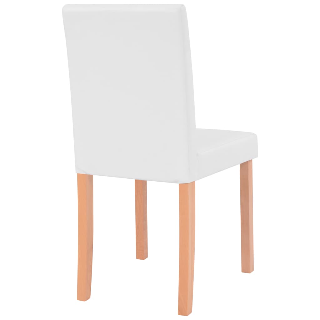 vidaXL Τραπεζαρία & Καρέκλες 7 τεμ. Κρεμ Συνθετικό Δέρμα / Ξύλο Δρυός