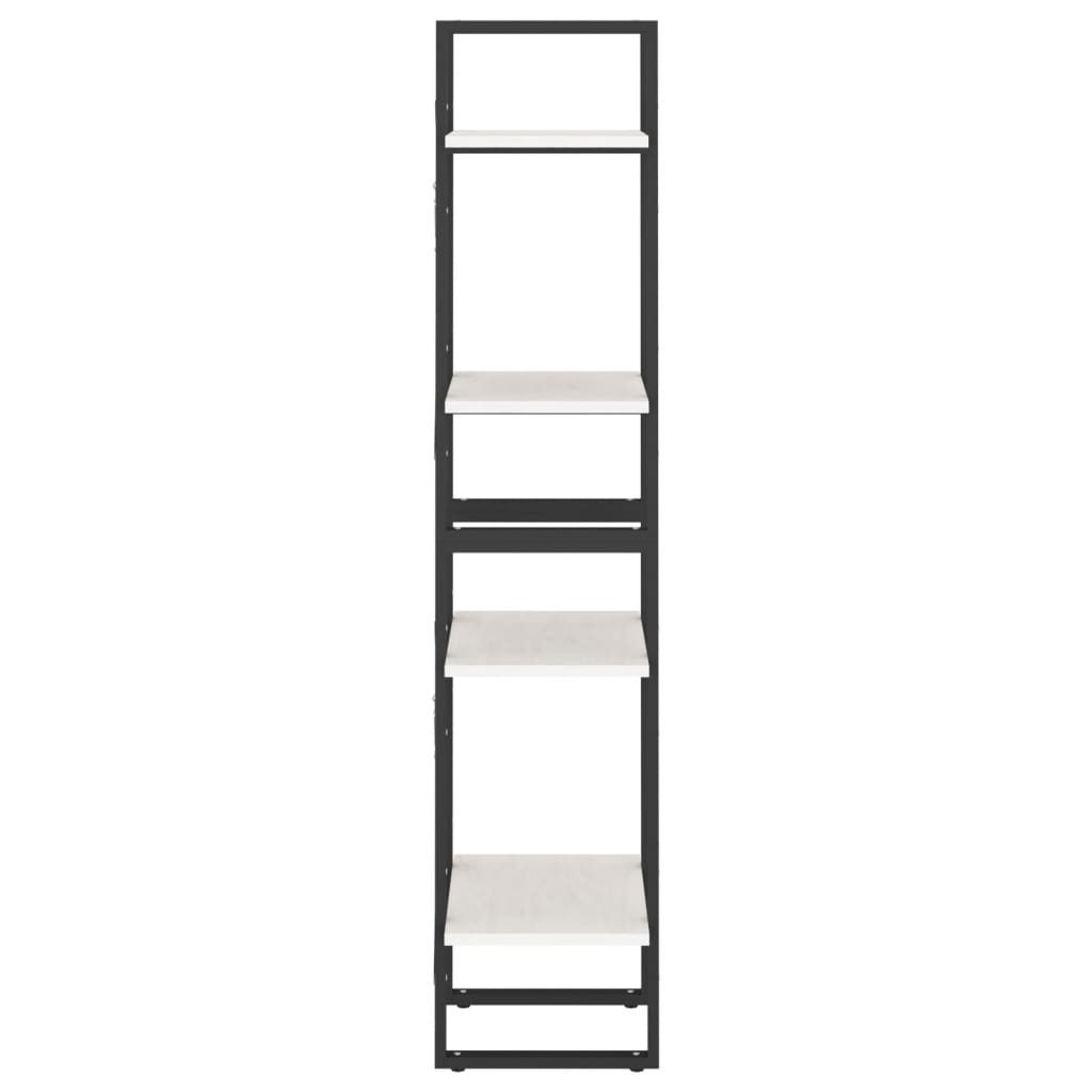 vidaXL Βιβλιοθήκη με 4 Ράφια Λευκή 40x30x140 εκ. από Μασίφ Ξύλο Πεύκου