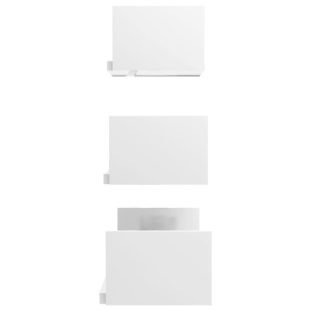 vidaXL Ράφια Τοίχου 3 τεμ. Γυαλιστερό Λευκό από Μοριοσανίδα
