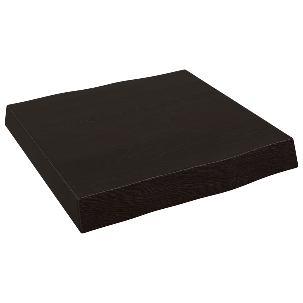 vidaXL Επιφ Τραπεζιού Αν Καφέ 40x40x(2-6)εκ. Ακατέργ. Μασίφ Ξύλο Δρυός