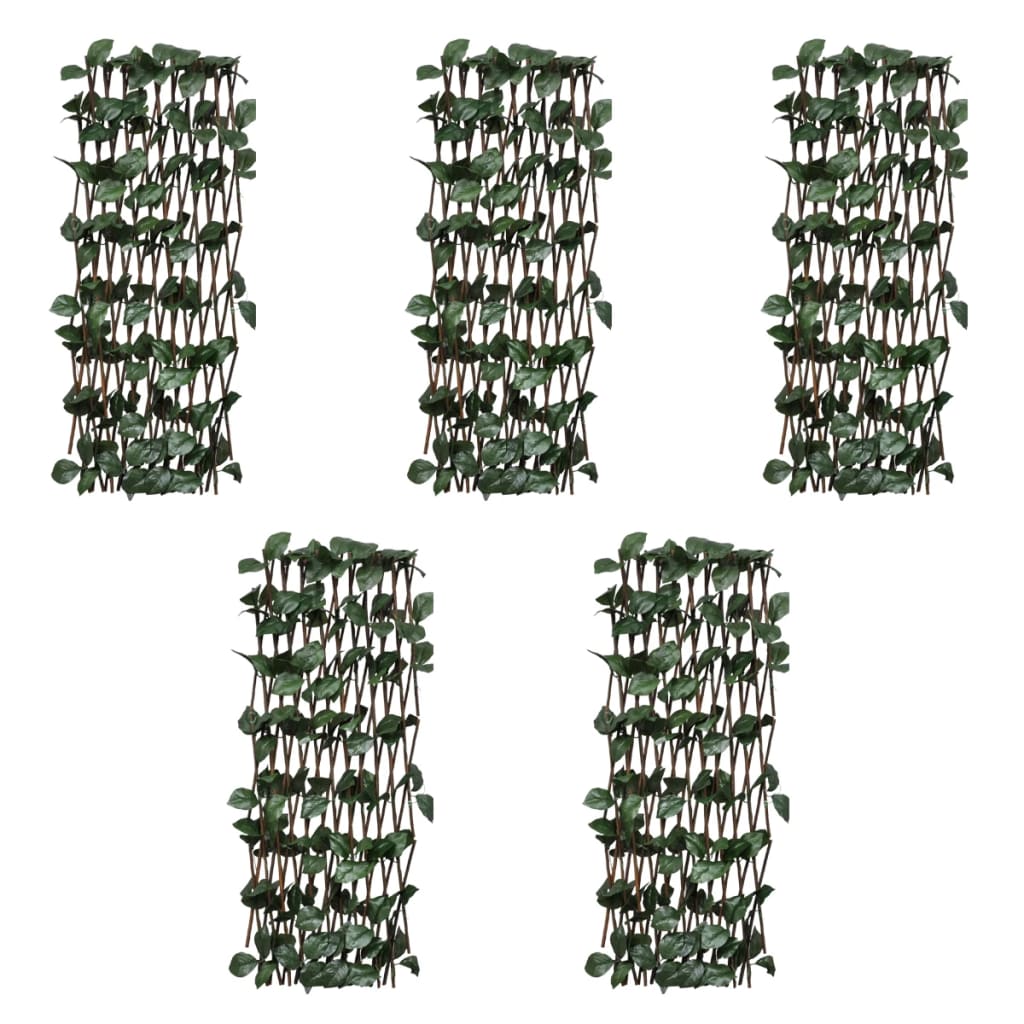 vidaXL Καφασωτό Φράχτης με Τεχνητά Φύλλα 5 τεμ. 180 x 90 εκ. από Ιτιά