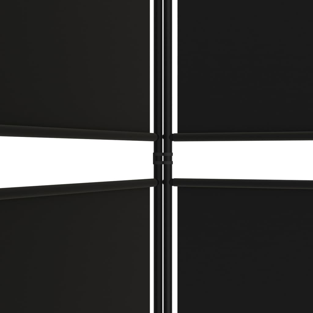 vidaXL Διαχωριστικό Δωματίου με 5 Πάνελ Μαύρο 250x200 εκ. από Ύφασμα